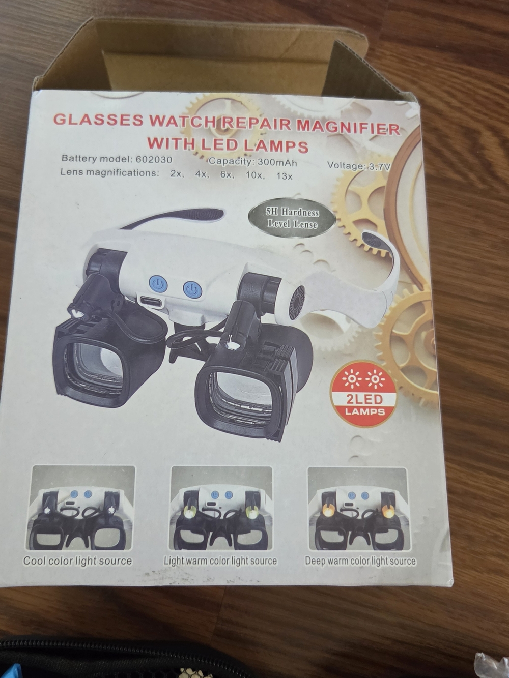LED Headband Magnifier Glasses for Watch Repair - White